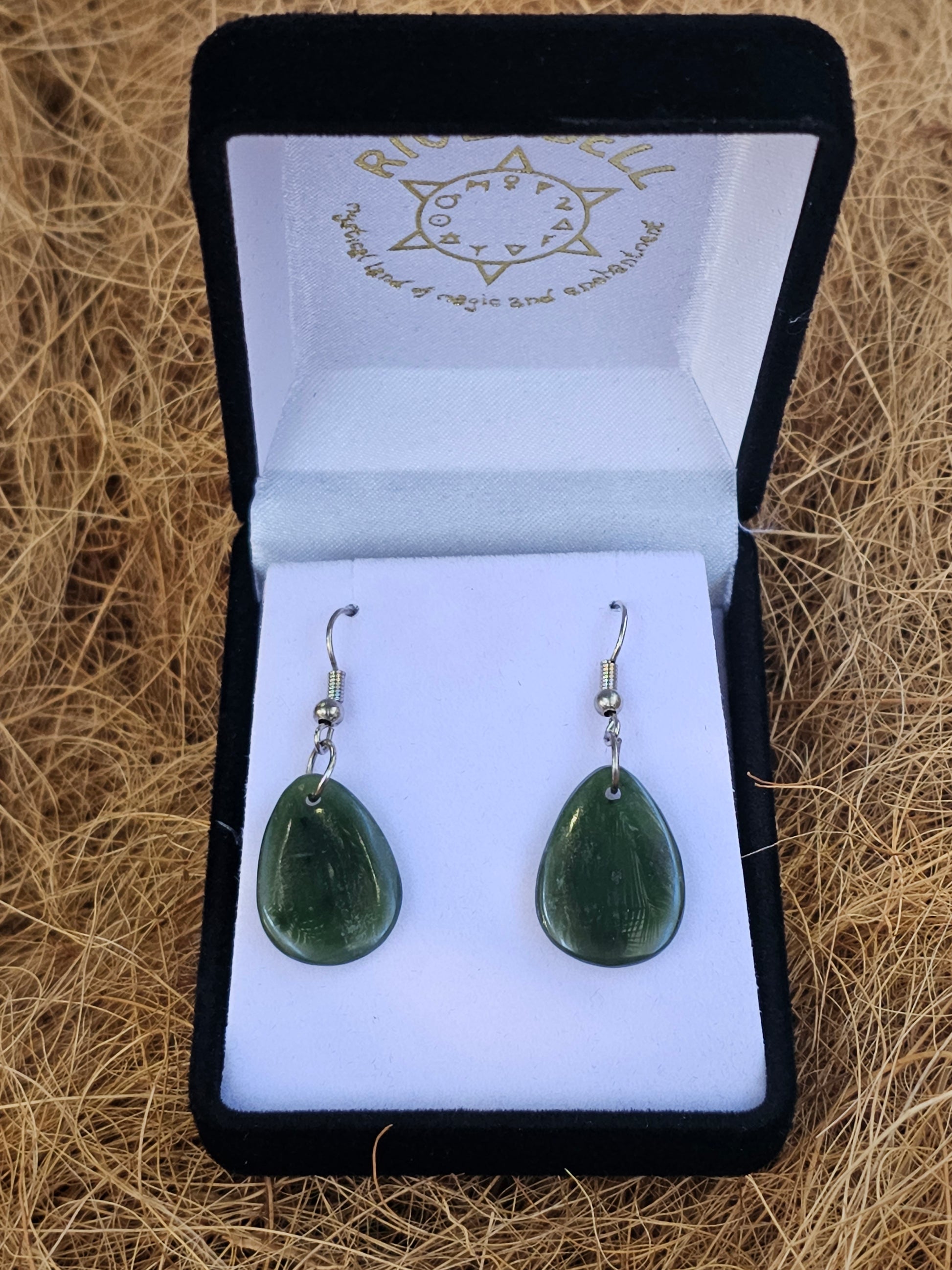 Greenstone Teardrop Earrings - Rivendell Shop