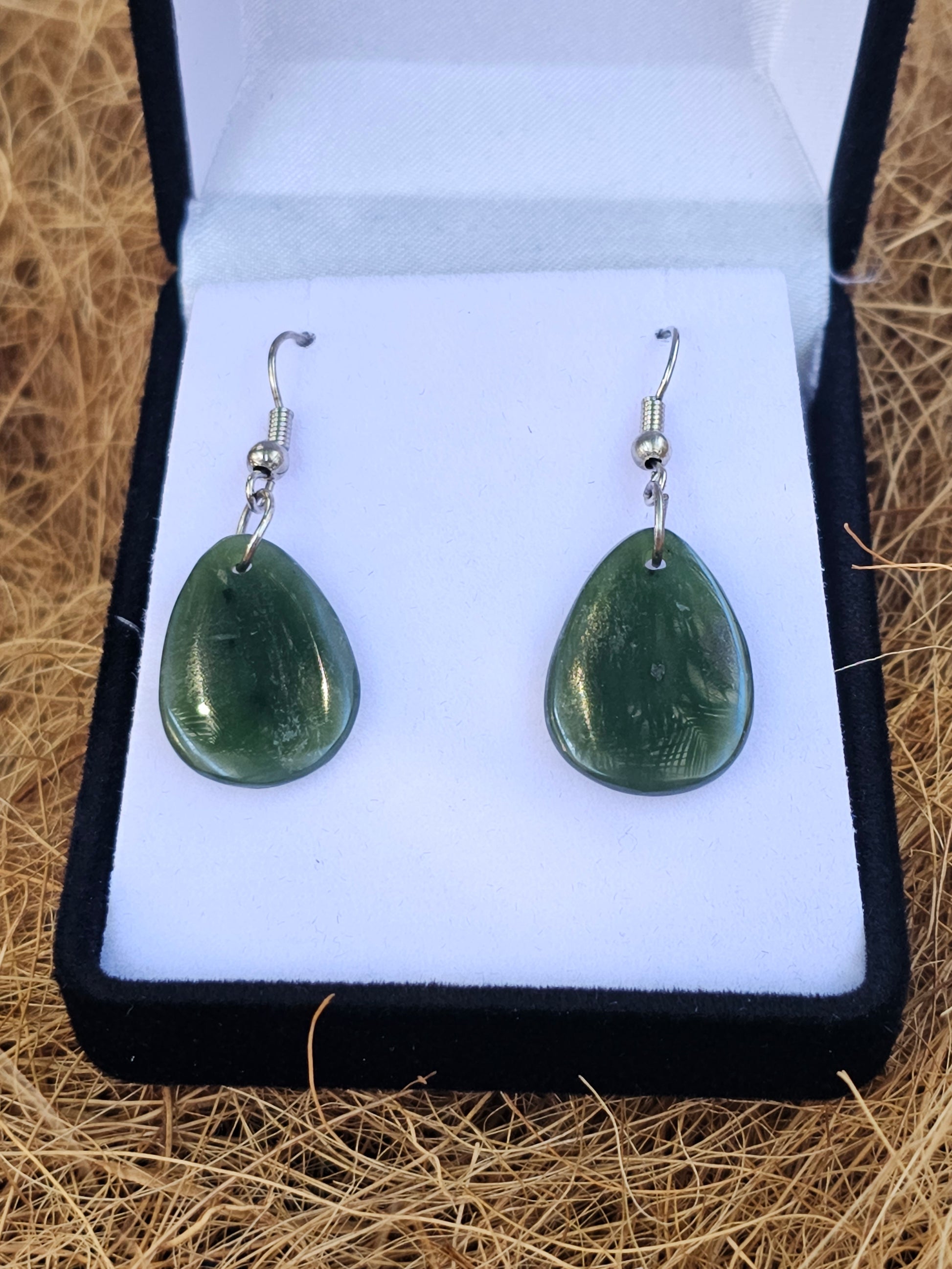 Greenstone Teardrop Earrings - Rivendell Shop