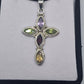 Multi Crystal Cross Pendant - Rivendell Shop