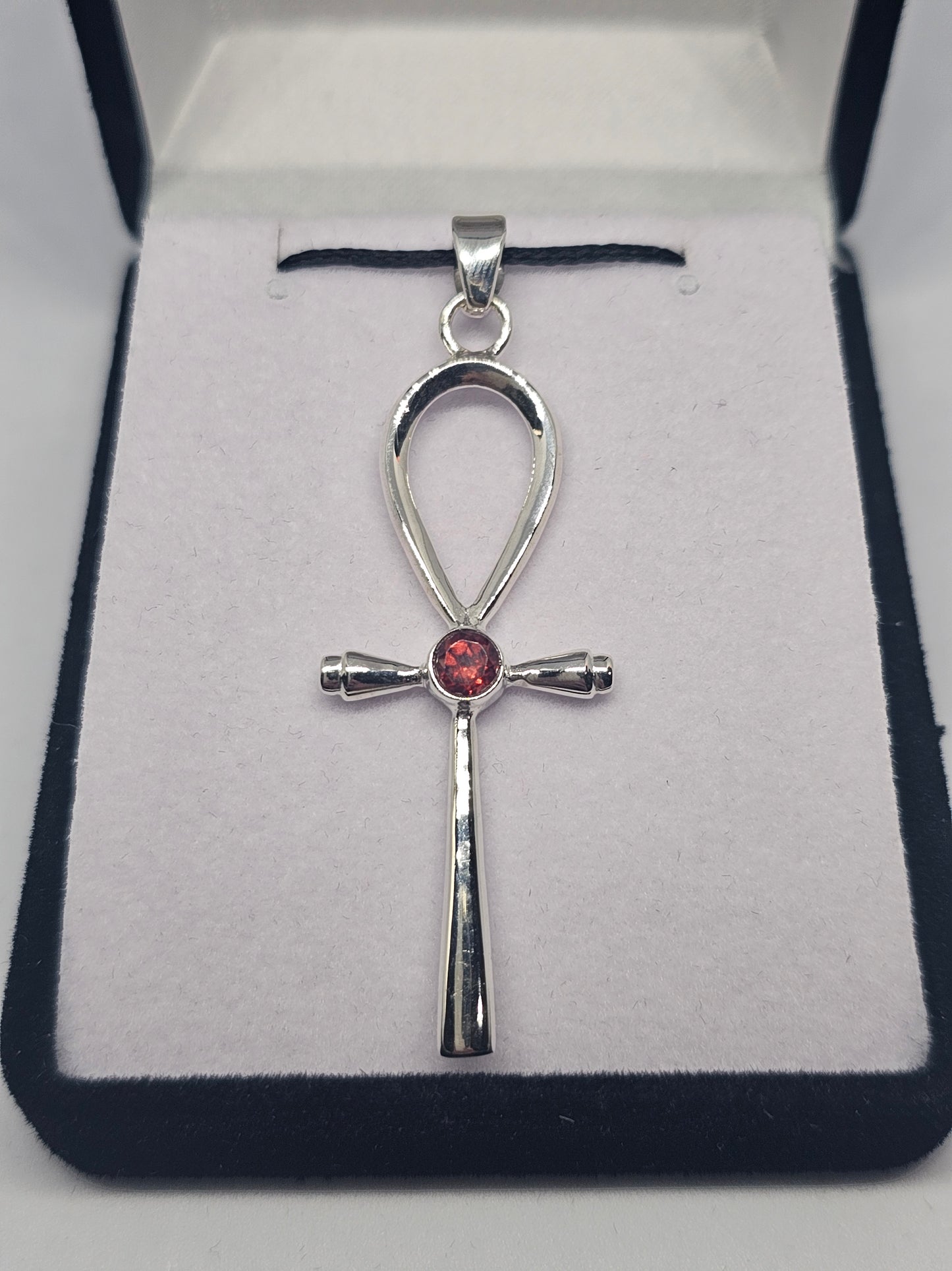 Garnet Ankh Pendant - Rivendell Shop