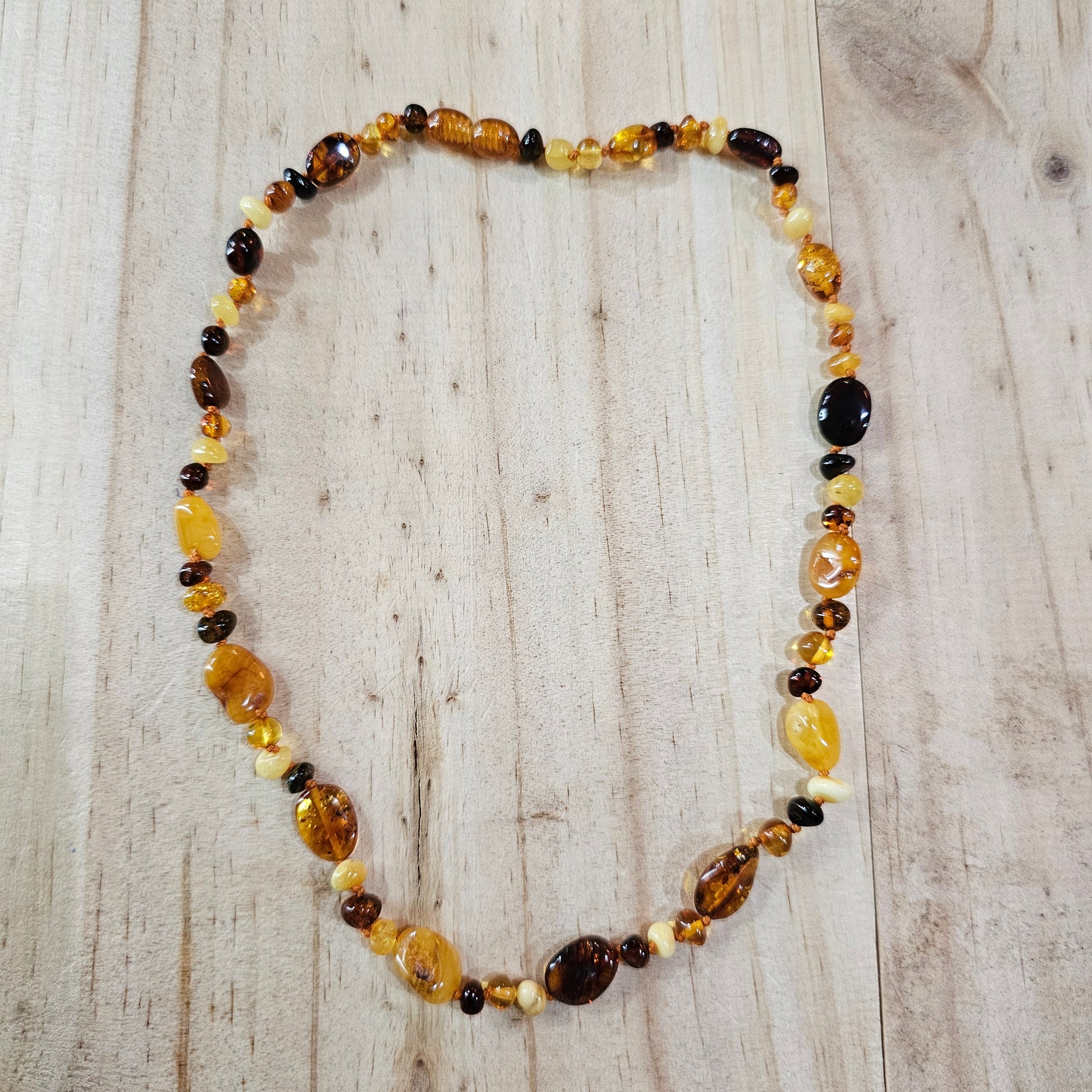 "Milica" Adult natural Amber Necklace - Rivendell Shop