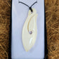 Handcarved Fish Hook Bone Carving Pendant - Hei Matau - Rivendell Shop