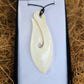 Handcarved Fish Hook Bone Carving Pendant - Hei Matau - Rivendell Shop