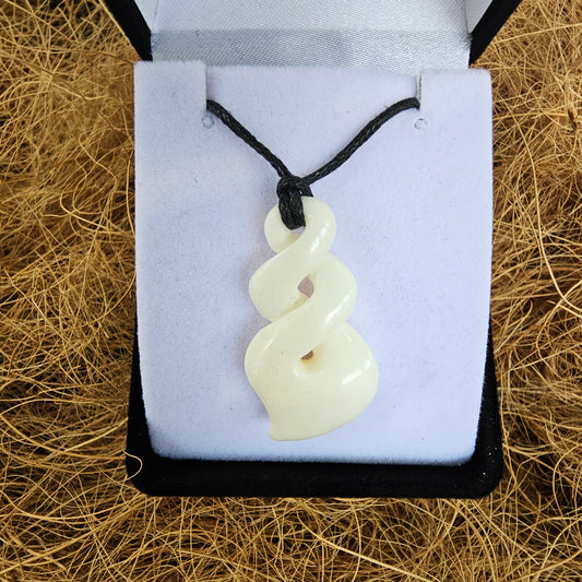 Handcarved Twist Bone Carving Pendant - Rivendell Shop