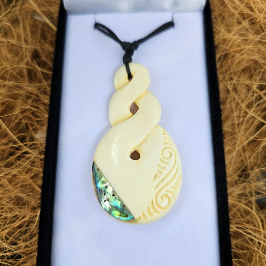 Twist Bone carving with Paua - Rivendell Shop