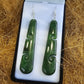 Greenstone Koru Carved Drop Earrings - Rivendell Shop