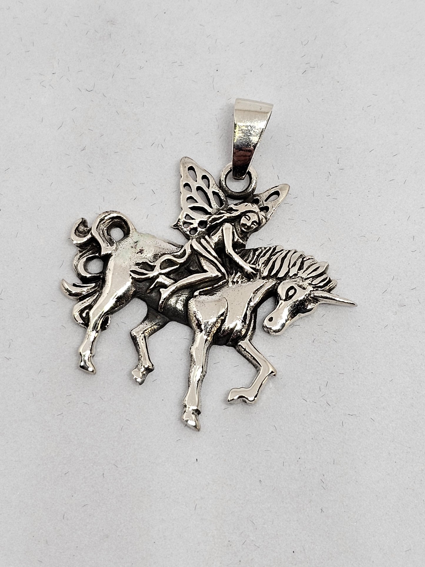 Fairy on Unicorn Pendant