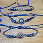 Evil Eye Wax Bracelet - Blue/Silver Assorted - Rivendell Shop