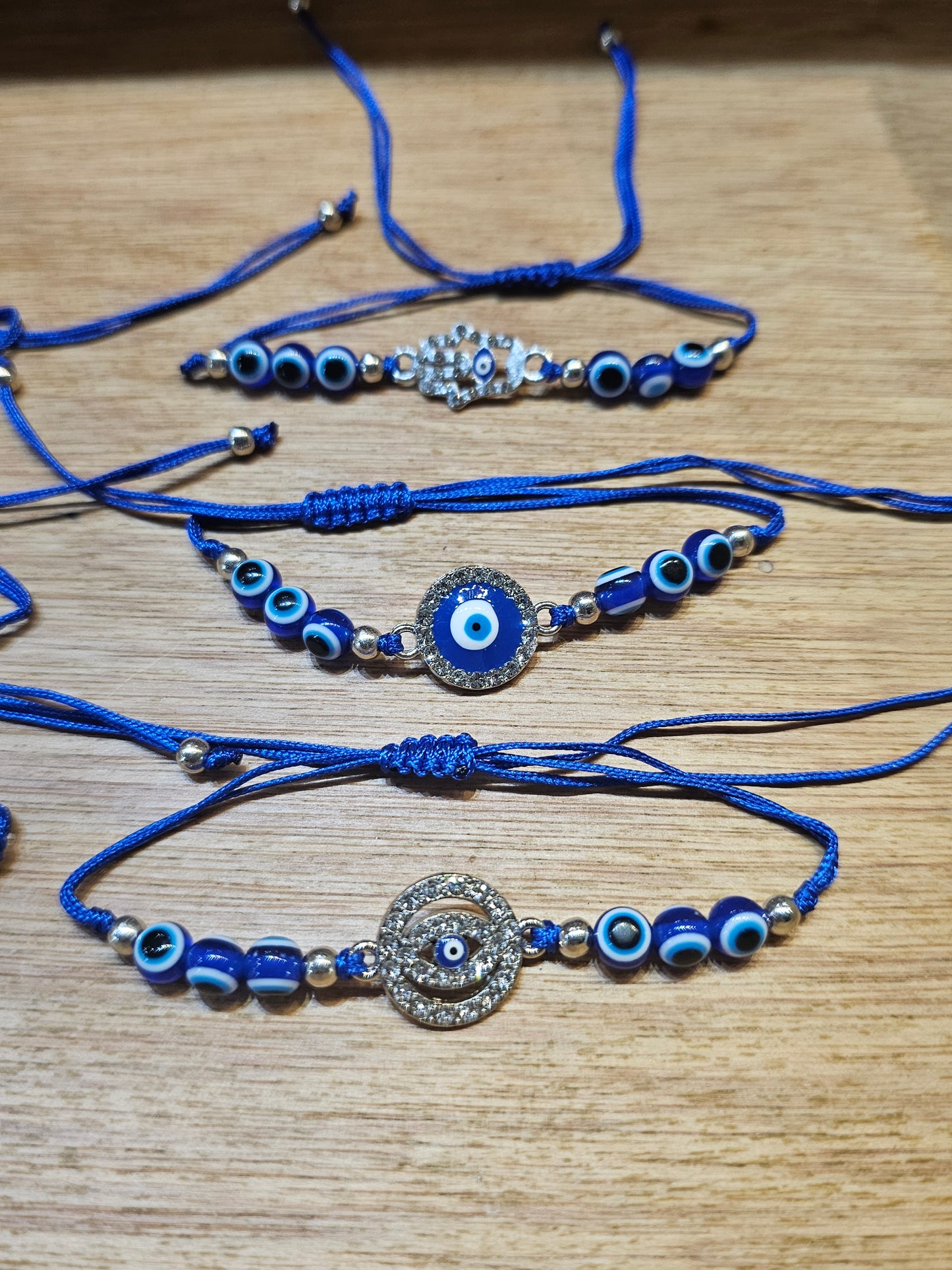 Evil Eye Wax Bracelet - Blue/Silver Assorted