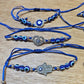 Evil Eye Wax Bracelet - Blue/Silver Assorted - Rivendell Shop