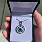 Evil Eye Pendant - Silver Diamante - Rivendell Shop