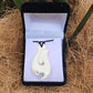 Handcarved Bone Pendant with Paua - Rivendell Shop