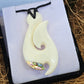 Handcarved Bone Pendant with Paua - Rivendell Shop