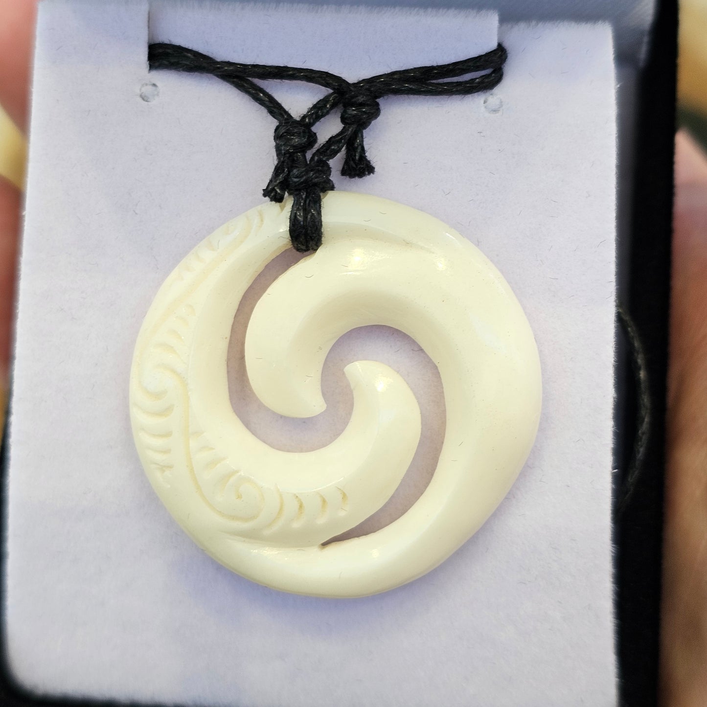 Handcarved Bone Koru Pendant