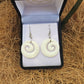 Handcarved Bone Koru Earrings - Rivendell Shop