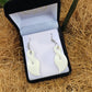 Handcarved Twist Bone Carving Earrings - Pikorua - Rivendell Shop