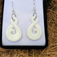 Handcarved Double Twist Bone Carving Earrings - Pikorua - Rivendell Shop