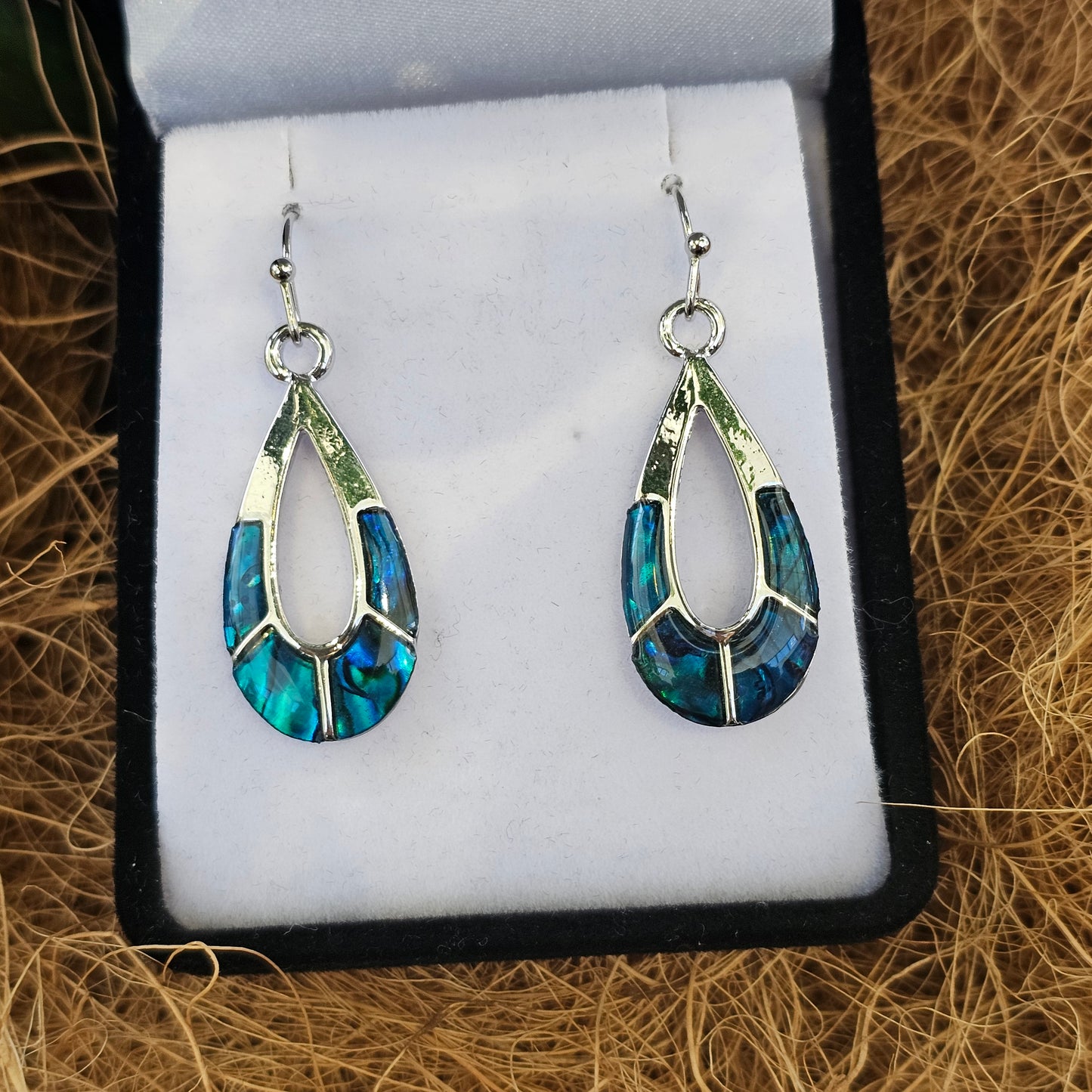 Paua Earrings - Open Teardrop