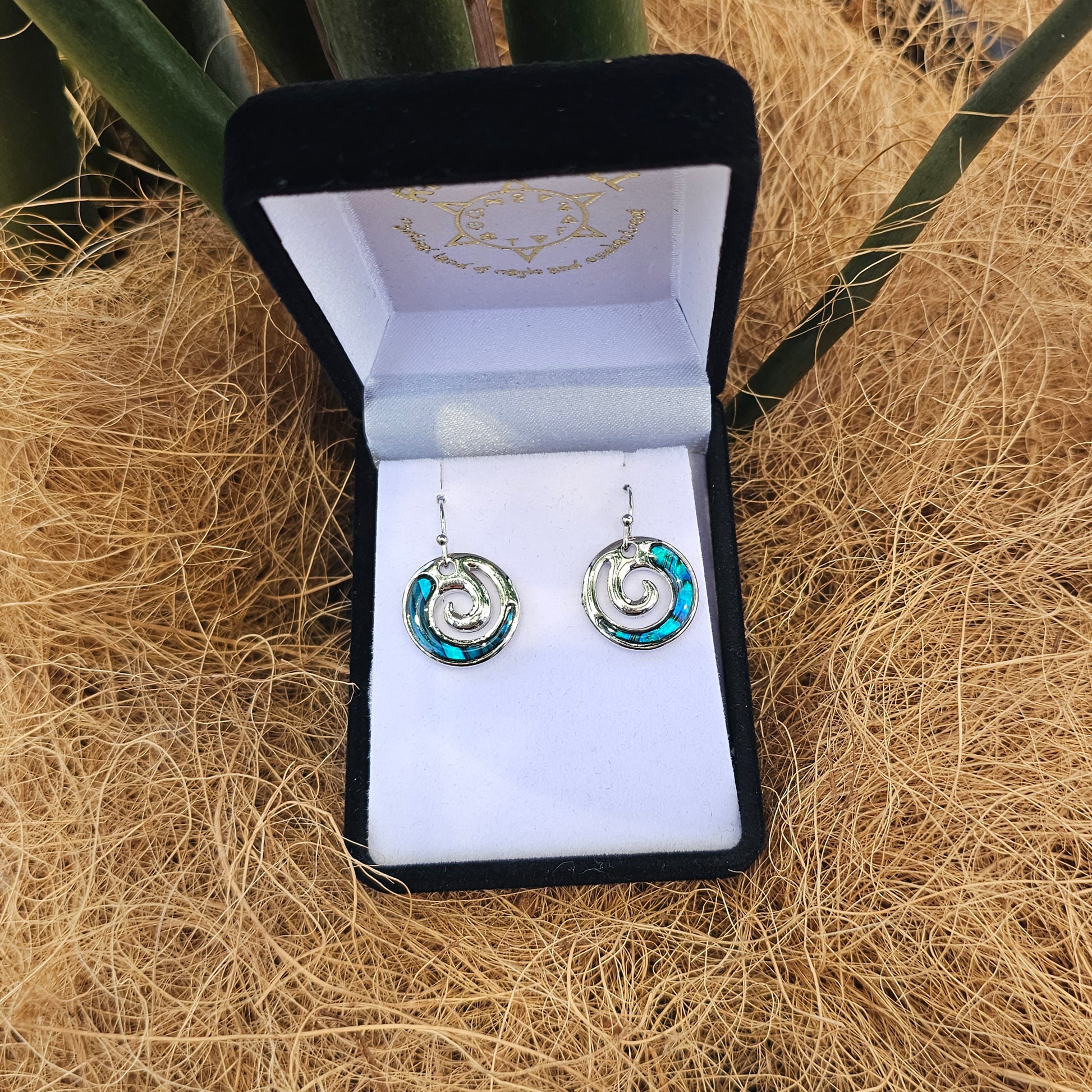 Paua Earrings - Closed Koru - Rivendell Shop
