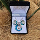 Paua Pendant & Earrings Set - Koru - Rivendell Shop