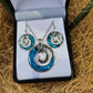 Paua Pendant & Earrings Set - Koru - Rivendell Shop