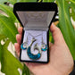 Paua Set Pendant & Earrings - Hei Matau (Fish Hook) - Rivendell Shop