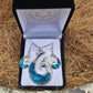 Paua Set Pendant & Earrings - Hei Matau (Fish Hook) - Rivendell Shop