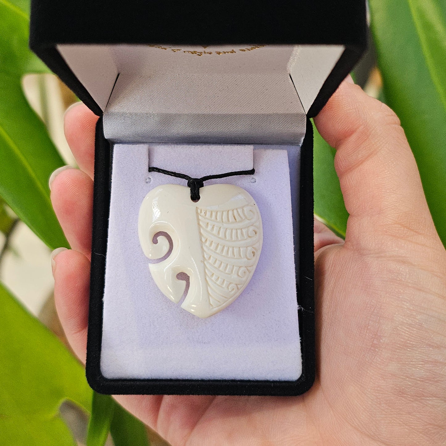 Handcarved Bone Pendant - Manawa (Heart)