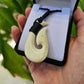 Handcarved Bone Pendant - Hei Matau (Fish Hook) - Rivendell Shop