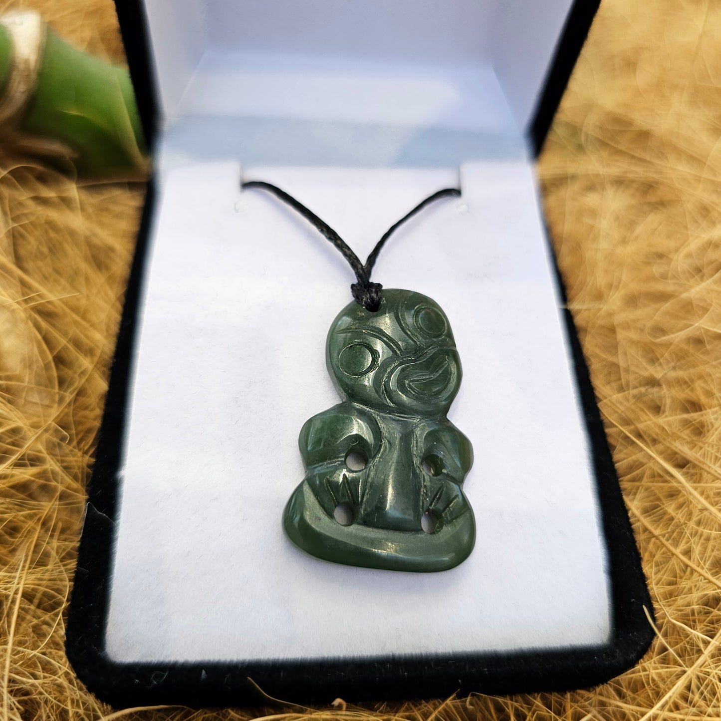 Greenstone Tiki Pendant 30x20 mm