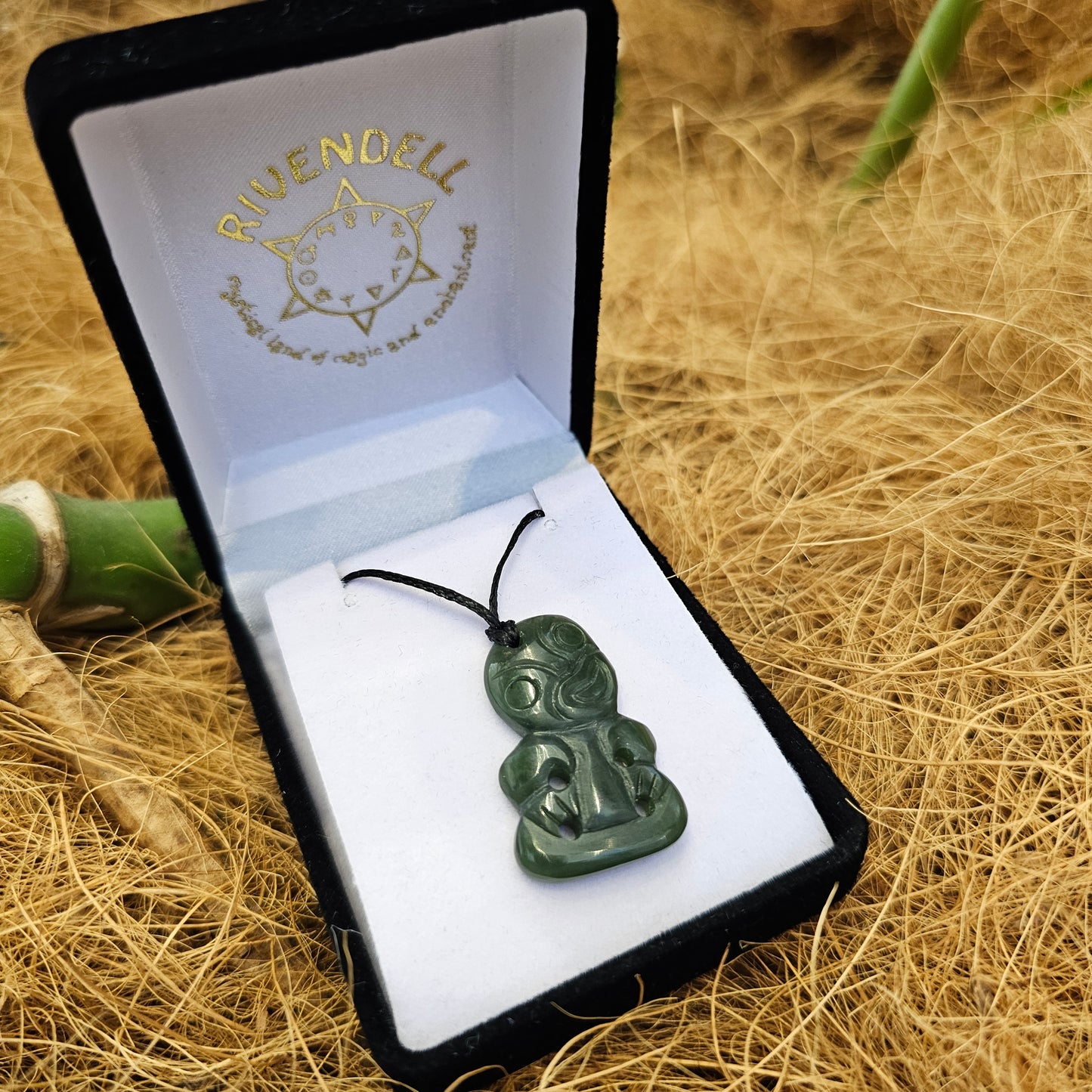 Greenstone Tiki Pendant 30x20 mm