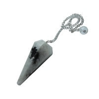 Rainbow Moon 6 Facet Stone Pendulum - Rivendell Shop