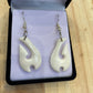 Handcarved Bone Fish Hook Earrings - Hei Matau - Rivendell Shop