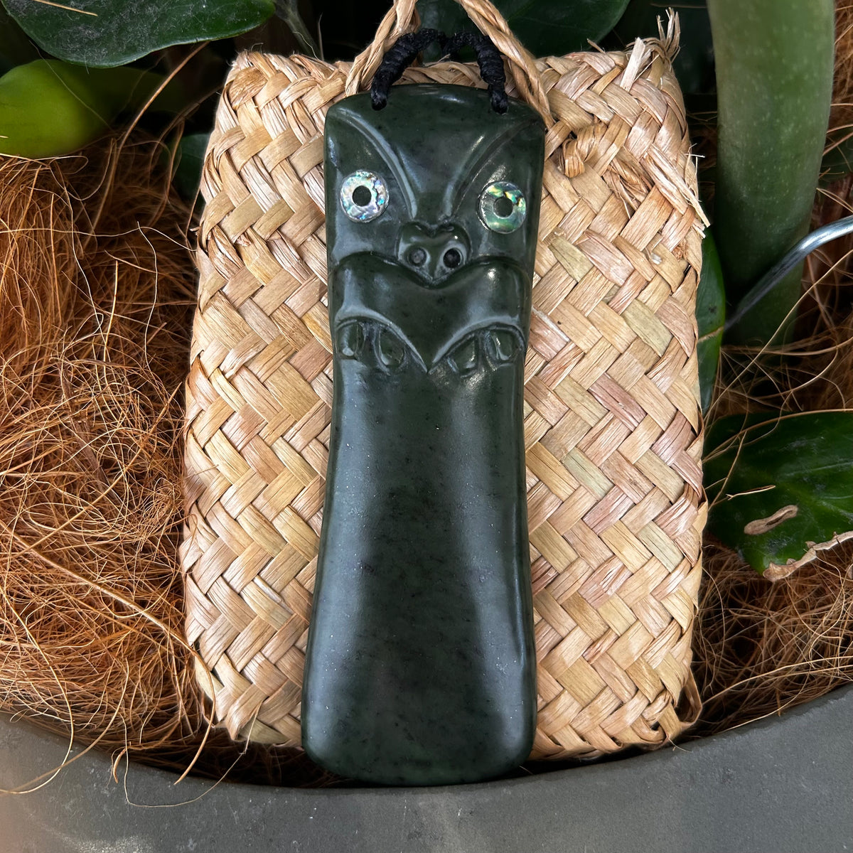 Greenstone Toki with Tiki Carving - Rivendell Shop