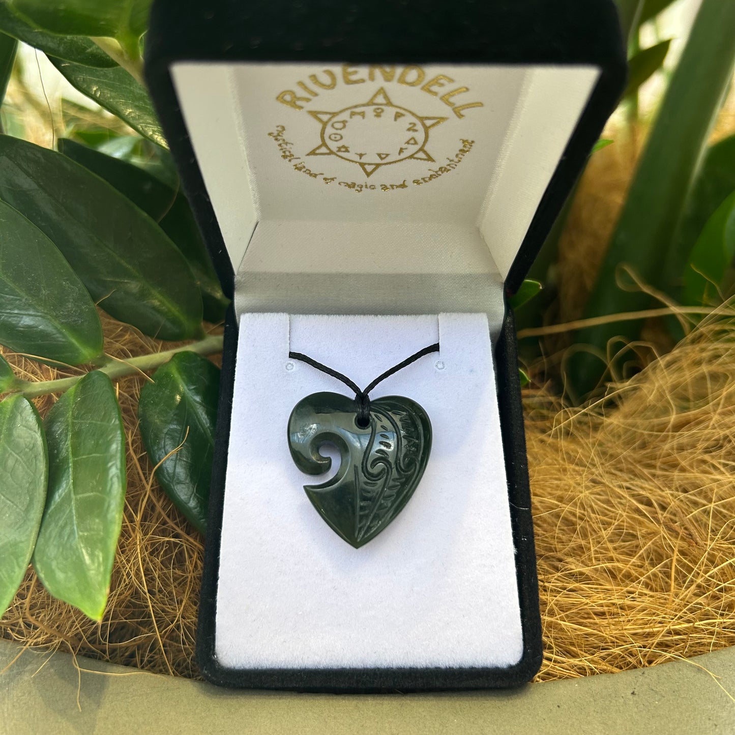Heart Greenstone Pendant Carving with Koru Indentation