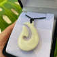 Handcarved Bone Fish Hook Pendant - Hei Matau - Rivendell Shop
