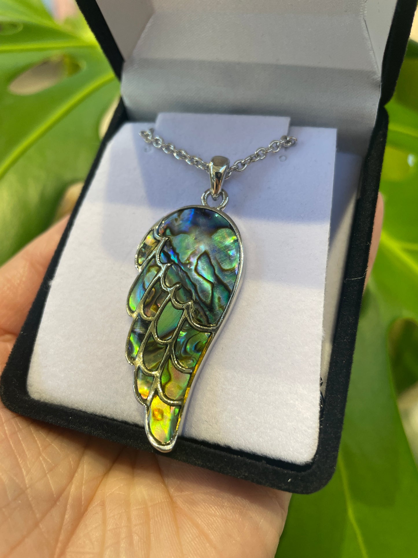 Paua Pendant - Angel Wing