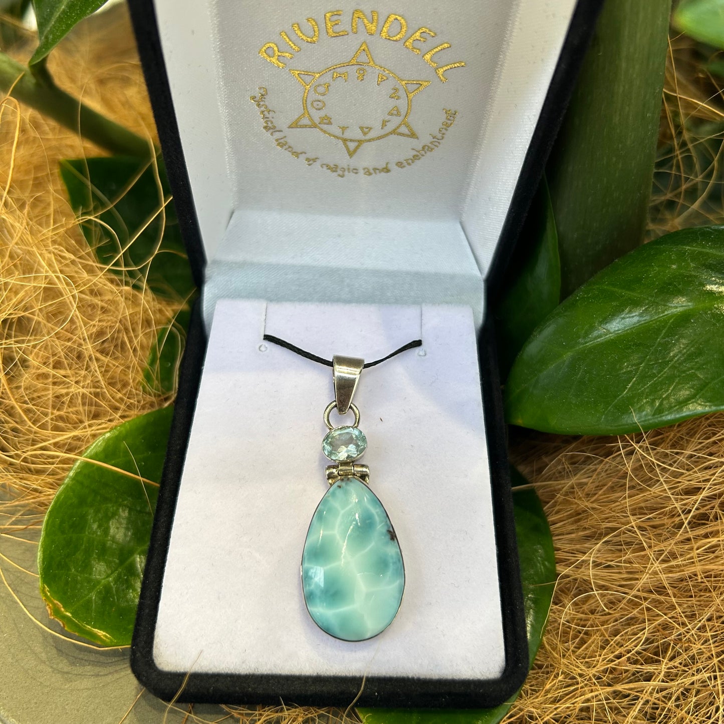 Larimar and Topaz Pendant - Rivendell Shop