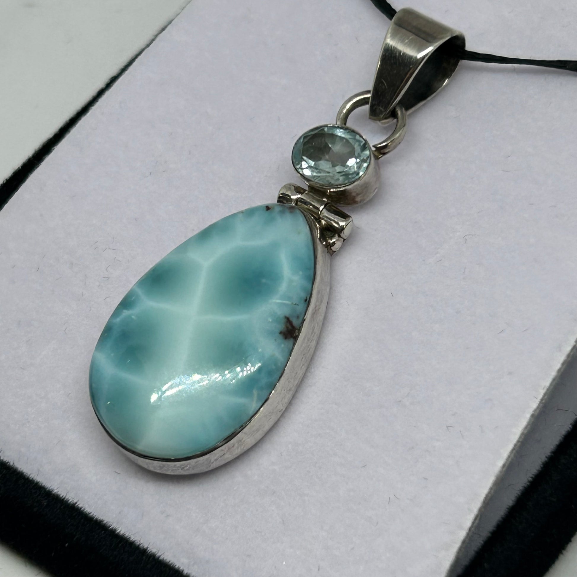 Larimar and Topaz Pendant - Rivendell Shop