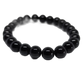 Black Obsidian Round Bead Crystal Bracelet — AI bg-remove