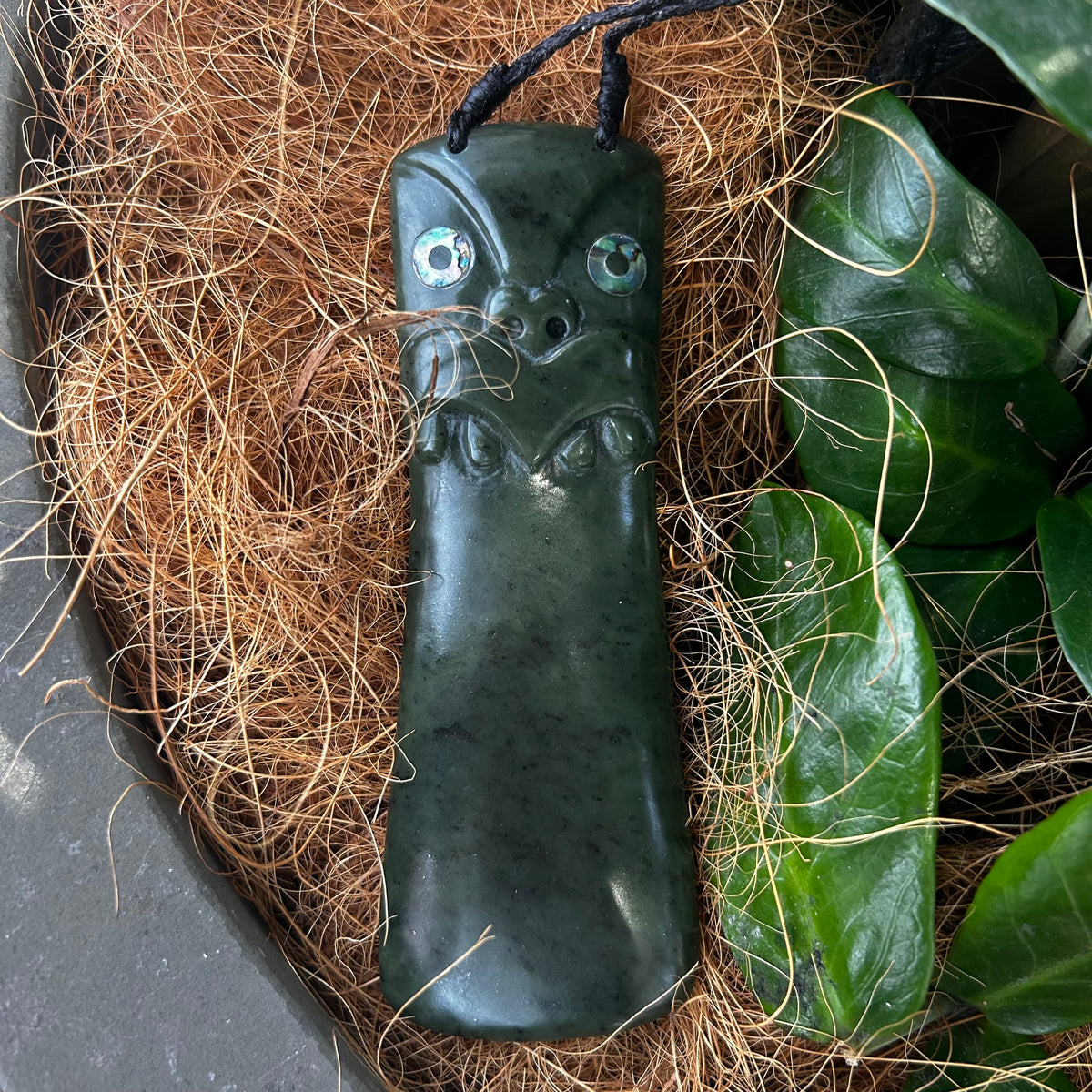 Greenstone Toki with Tiki Carving - Rivendell Shop