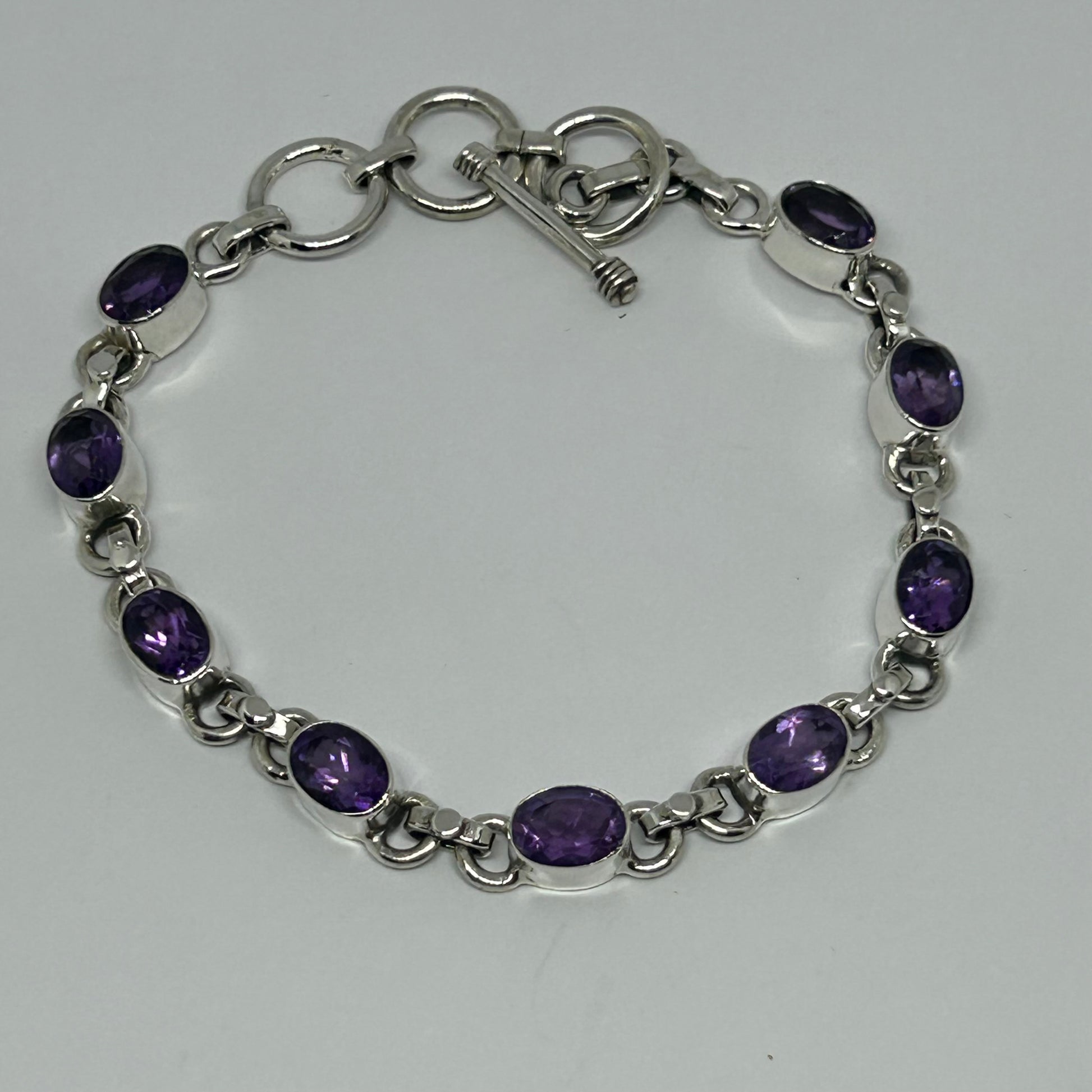 Amethyst Sterling Silver Bracelet - Rivendell Shop