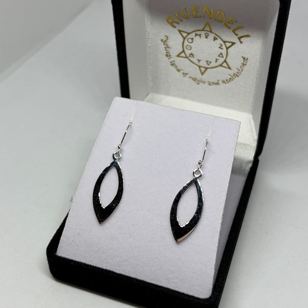 Open Marquise Silver Earrings - Rivendell Shop