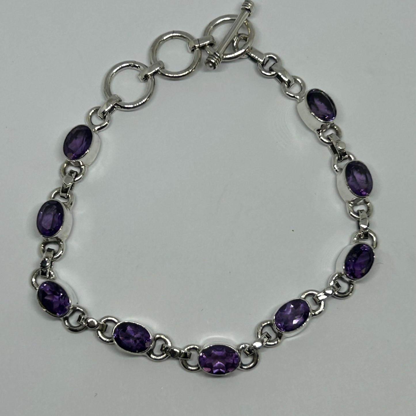 Amethyst Sterling Silver Bracelet - Rivendell Shop