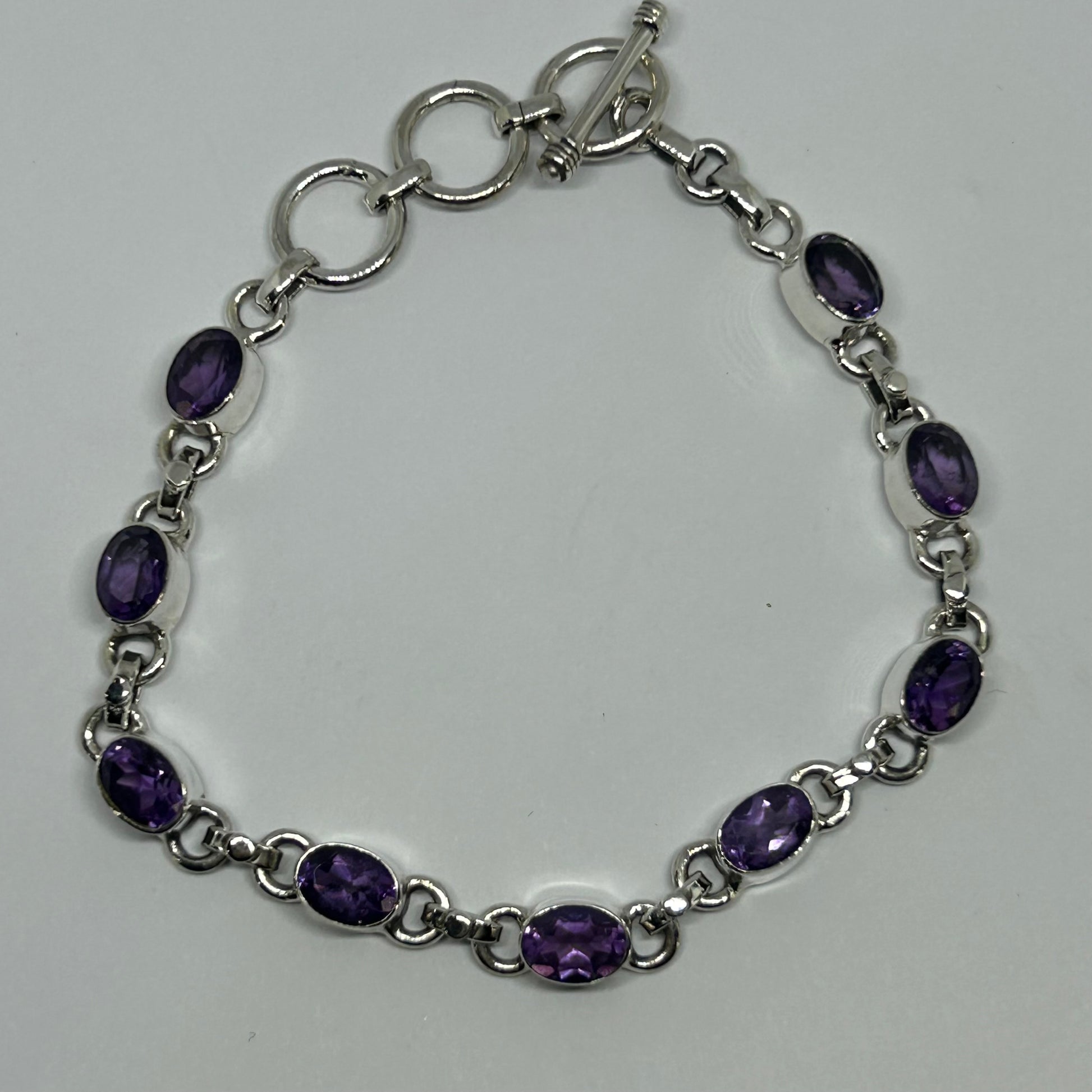 Amethyst Sterling Silver Bracelet - Rivendell Shop