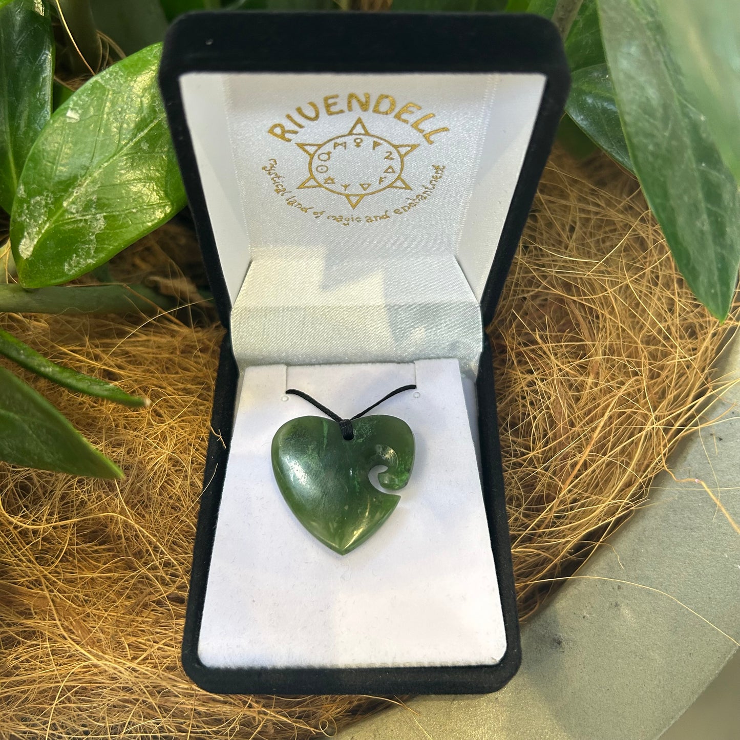 Greenstone Heart Pendant with Koru indentation