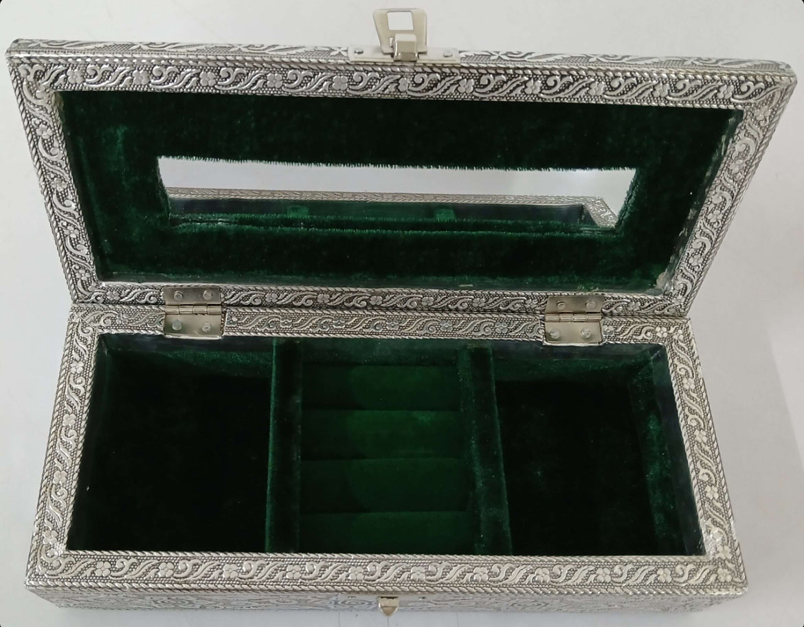 Silver Peacock Jewellery Box - Rivendell Shop