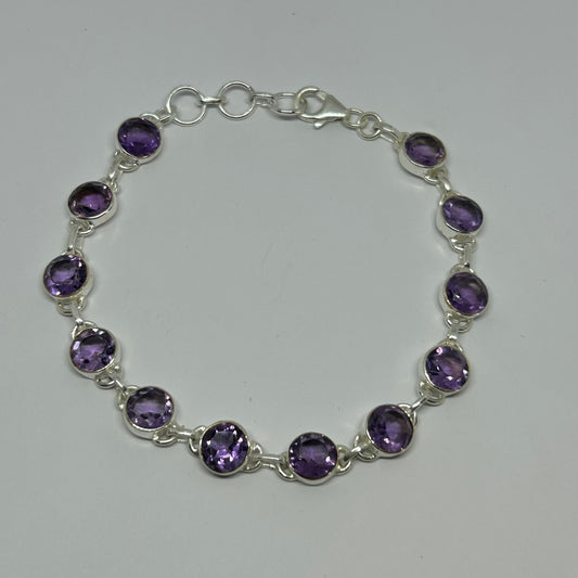 Amethyst Sterling Silver Bracelet - Rivendell Shop