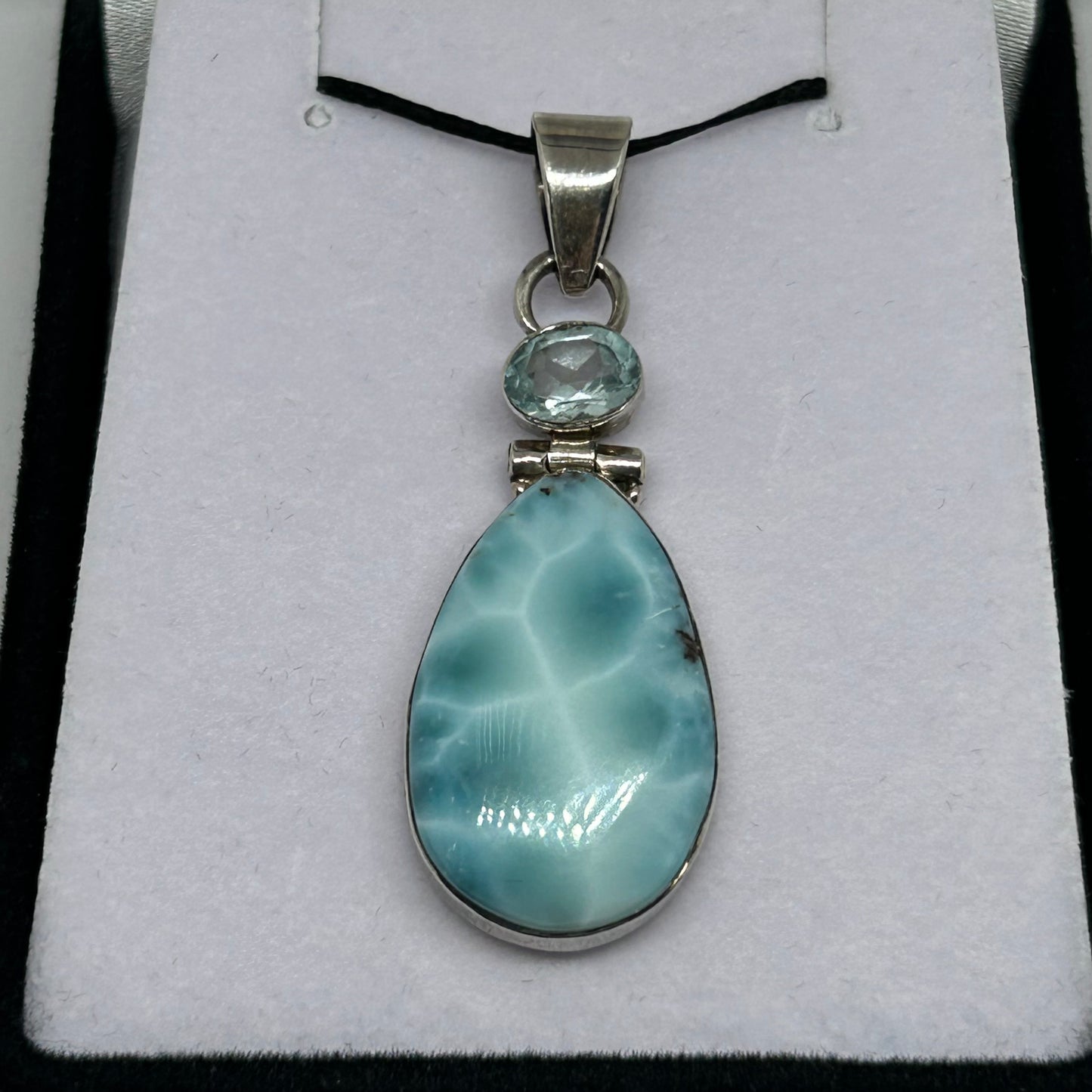Larimar and Topaz Pendant - Rivendell Shop