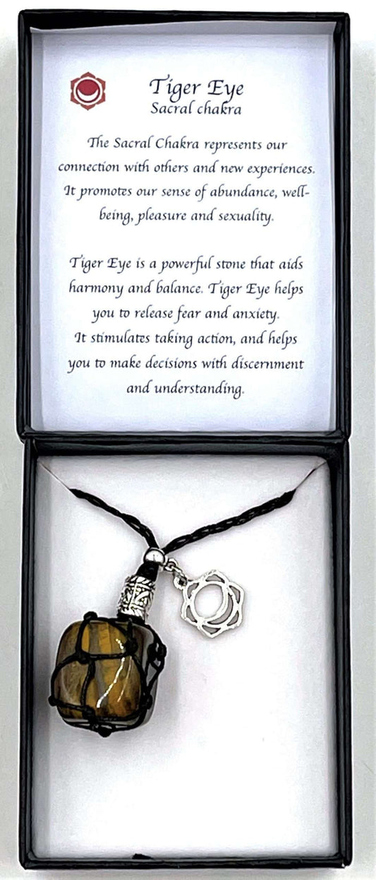 Braided Stone Necklace - Tiger’s Eye